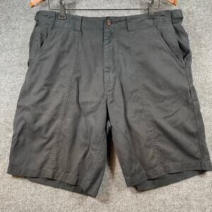 Tommy Bahama Bermuda Shorts Men's 34 Black Flat Front Hook Loop Pockets Hiking